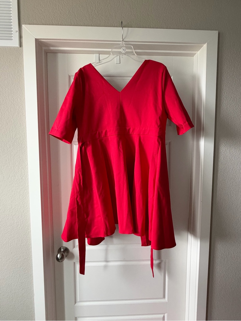 Zara Women’s Red Wrapped Pleated Quarter Sleeve Mini Dress - Picture 13 of 13